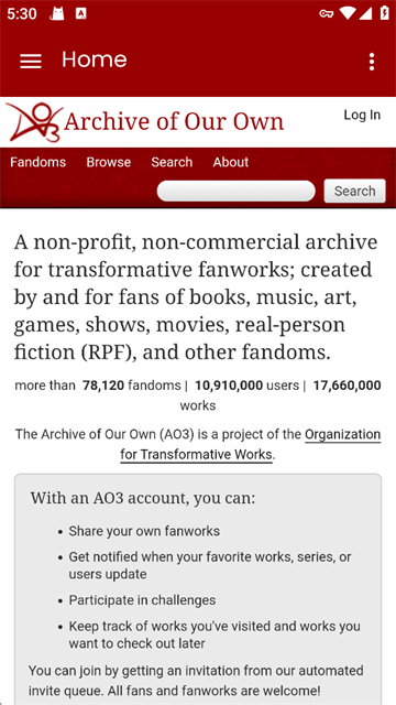 AO3作品首页预览
